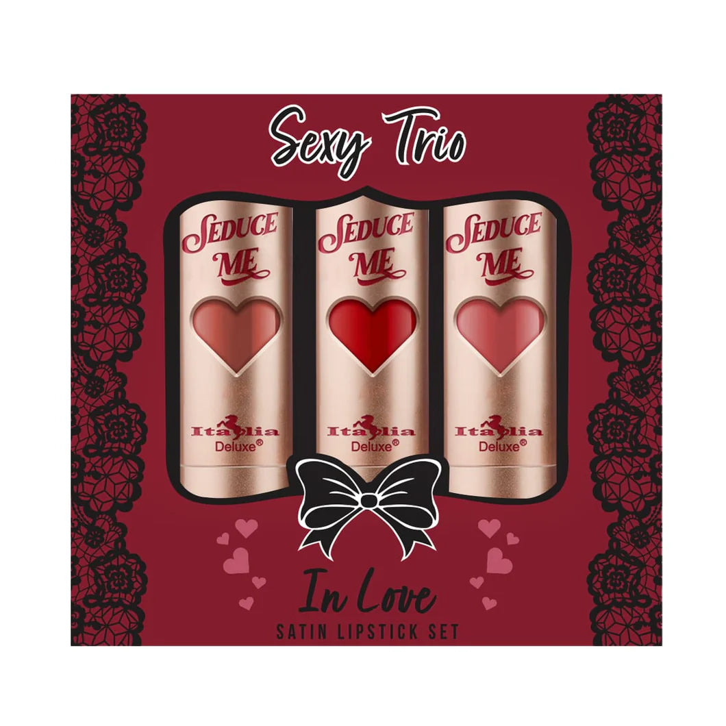 SEXY TRIO SATIN LIPSTICK SETS - IN LOVE - ITALIA DELUXE