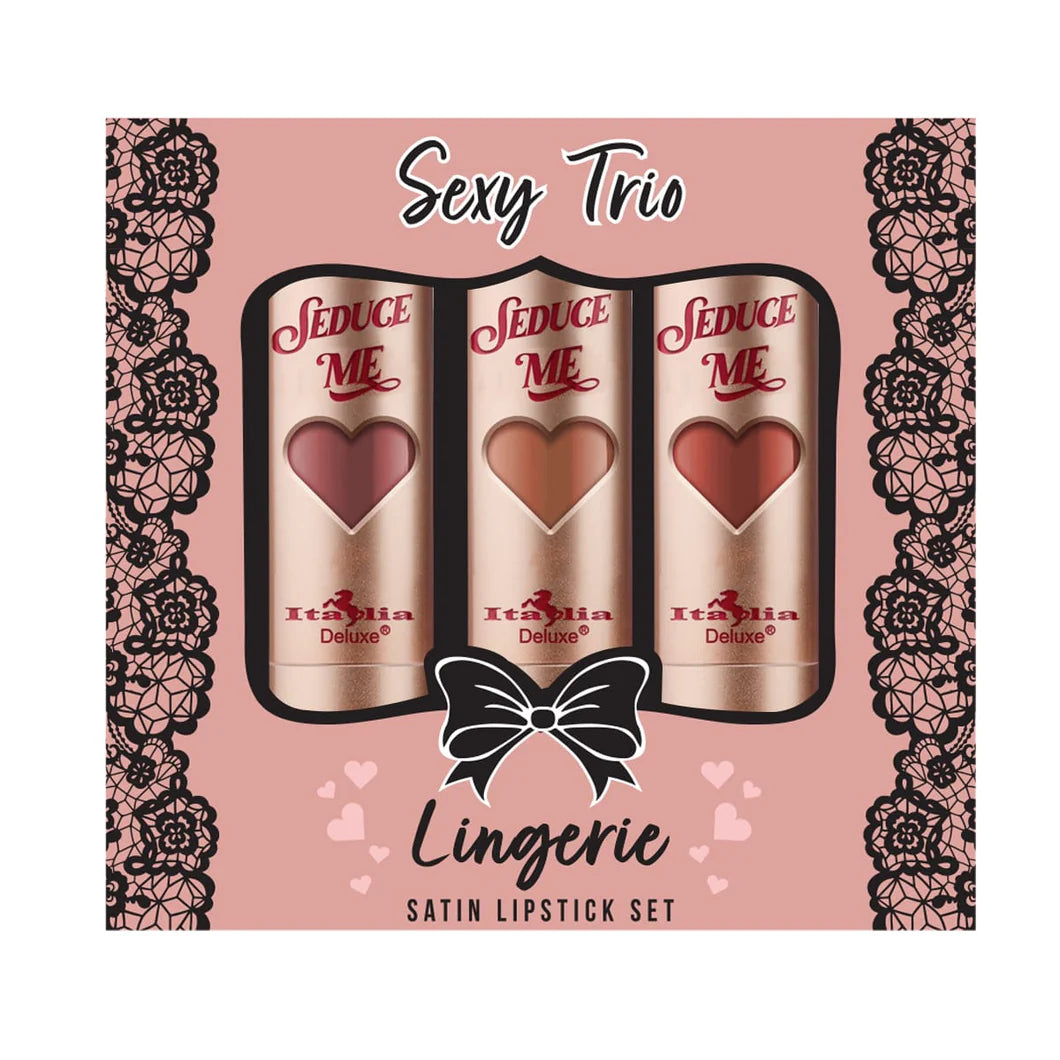SEXY TRIO SATIN LIPSTICK SET - LINGERIE - ITALIA DELUXE